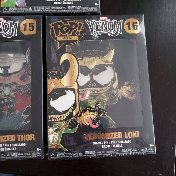 Funko Pop Pins Kid Loki, Venomized Loki & Venomized Thor - Picture 2 of 6